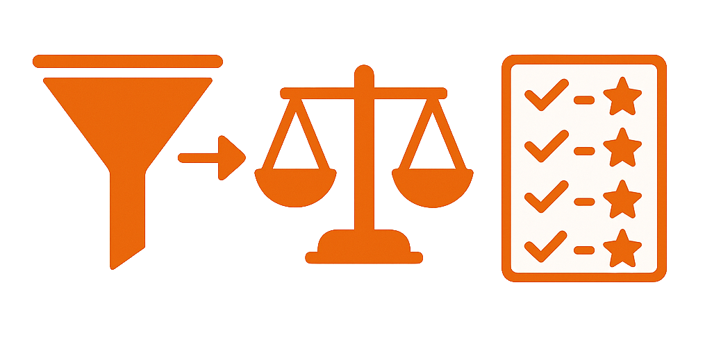 HR-Softwareauswahl Shortlist – Excel-Vorlage mit Scores, Gewichtung und Muss-Abdeckung